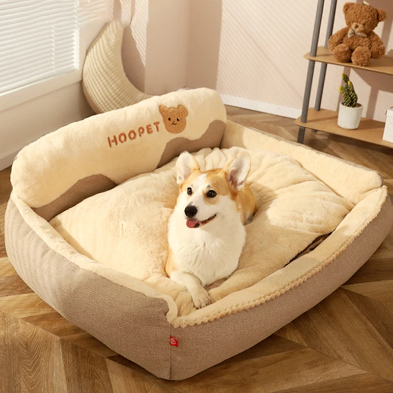 HOOPET-nido de invierno para perro grande, cama extraíble y lavable de pelo dorado, Keji, Universal, para dormir, temporada - imagen 3