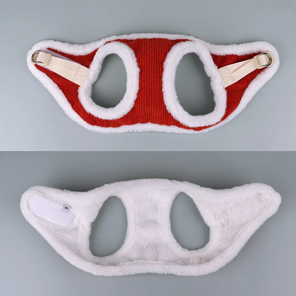 Conjunto de correa y arnés para perro cálido de invierno, chaleco suave de felpa para cachorros y gatos, arneses para perros pequeños y medianos, arneses para Chihuahua Yorkie con plomo a juego - imagen 3