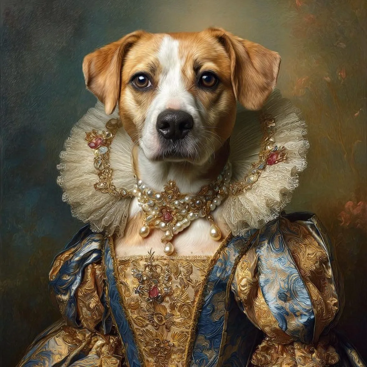 ATUBAN Retrato de perro real personalizado de foto, pintura de perro renacentista, regalo para amantes de las mascotas, retrato real, regalo de retrato de mascota, arte de pared