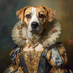 ATUBAN Retrato de perro real personalizado de foto, pintura de perro renacentista, regalo para amantes de las mascotas, retrato real, regalo de retrato de mascota, arte de pared