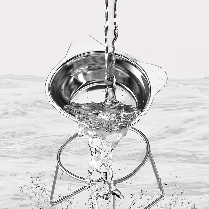 Cuenco de acero inoxidable para gatos, alimentador elevado para gatos, protección para el cuello, cuenco antiasfixia para mascotas, accesorios para perros pequeños y gatos - imagen 5