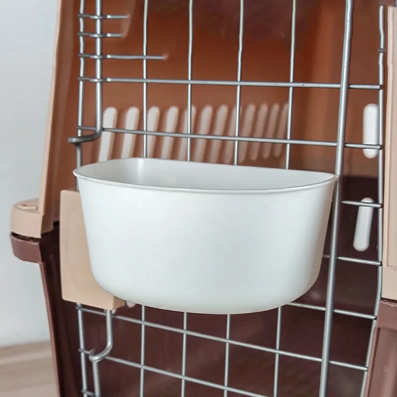 Cuenco para alimentación de perro y gato, jaula pequeña para mascotas, tazón de agua para beber con gancho, seguro, no tóxico, duradero, suministros ovalados para mascotas