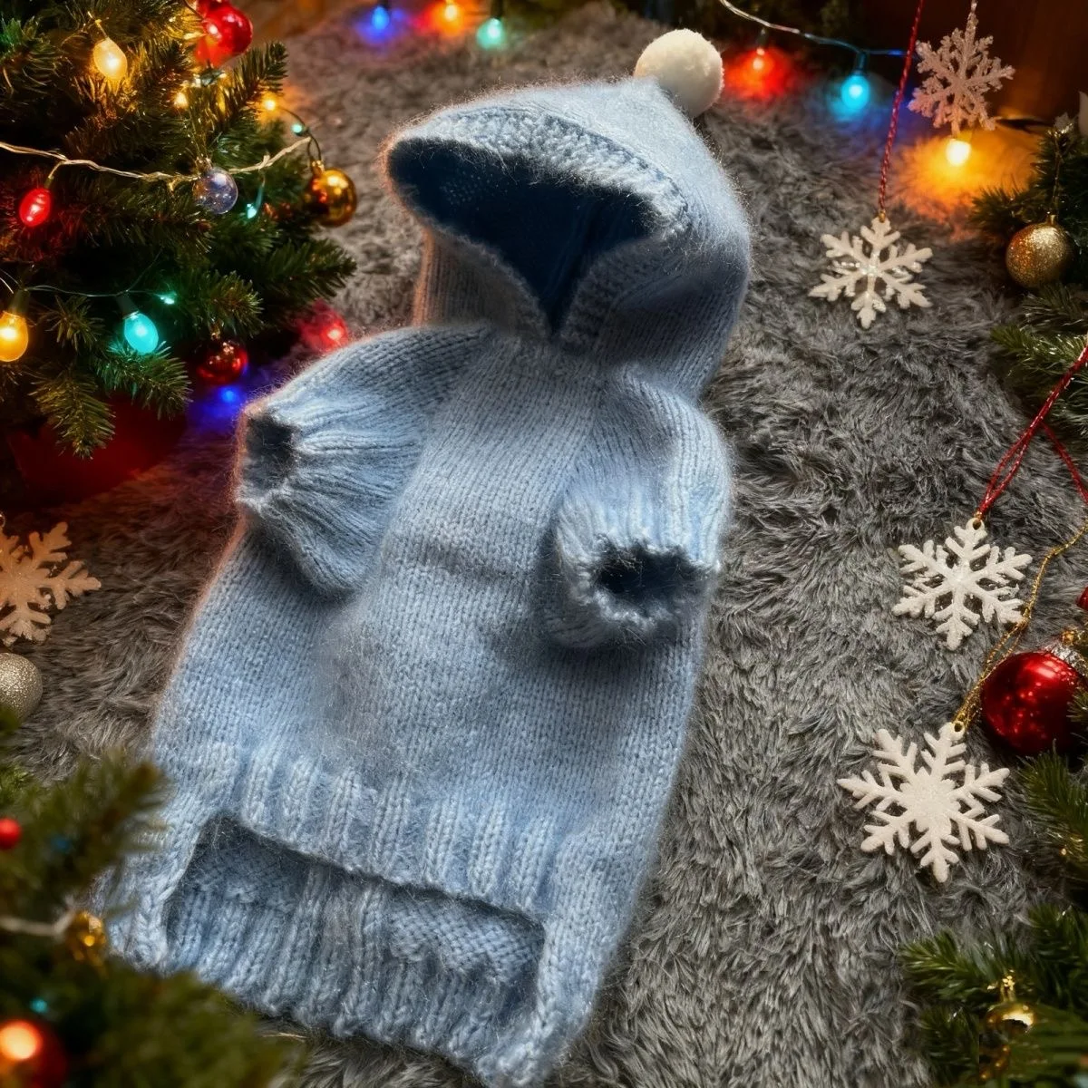 Suéter con capucha de peluche para gato y perro mini otoño e invierno - imagen 3