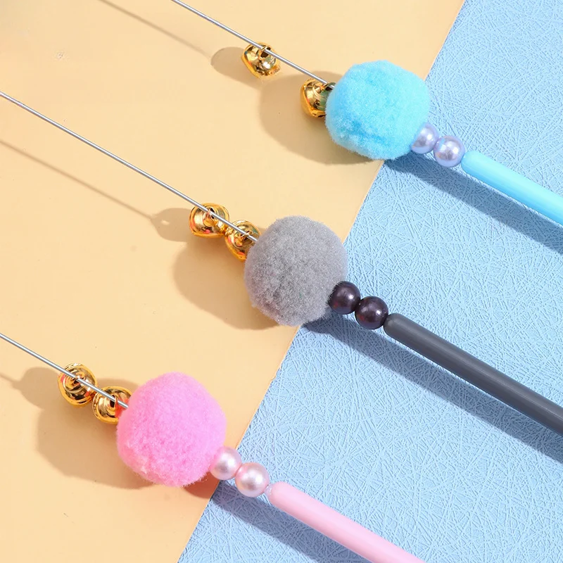 Juguete para gato con borla de hada para niña, Bola de piel, palo Teaser, productos para mascotas, nuevo - imagen 5