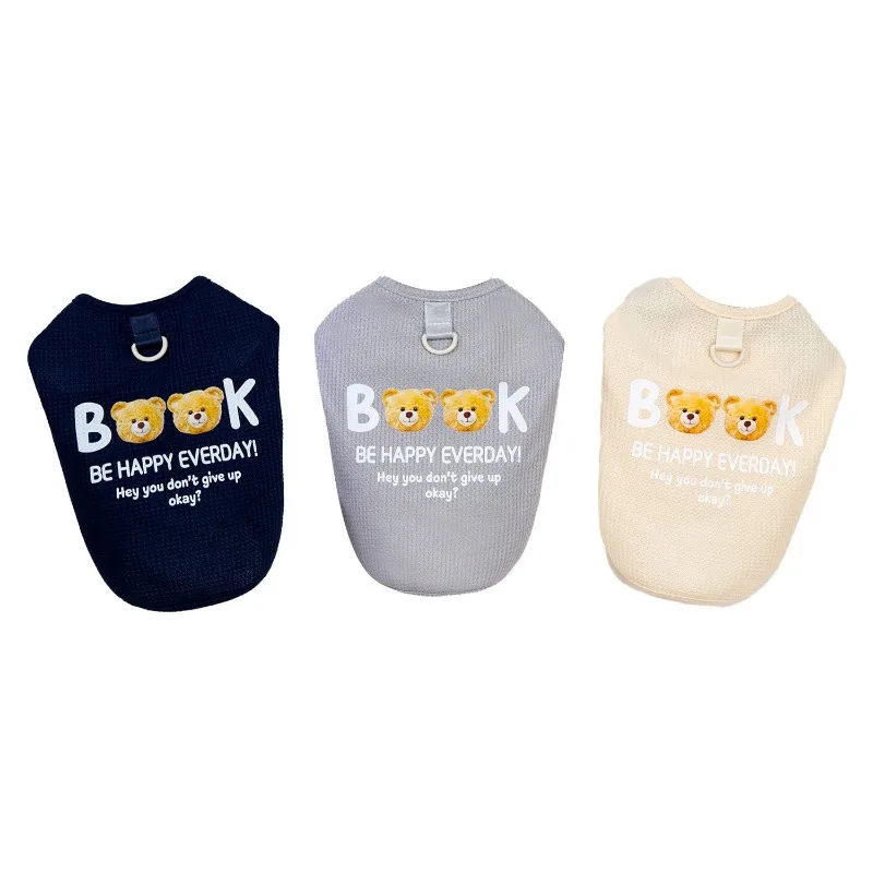 Ropa bonita para mascotas, camisa inferior para mascotas de primavera y otoño, chaleco clásico a rayas de peluche, chaleco para cachorros y osos, ropa suave para el hogar, disfraz para perros - imagen 5