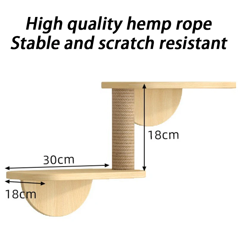 Juego de estantes de escalada para gatos montados en la pared, árbol colgante de madera para gatos, casa escondida, poste rascador de madera, juguetes para gatos, productos para mascotas - imagen 4