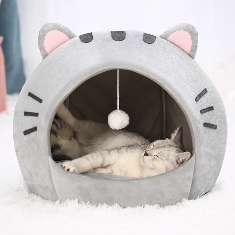 Cama cueva acolchada para gatos y perros pequeños – Suave y cálida