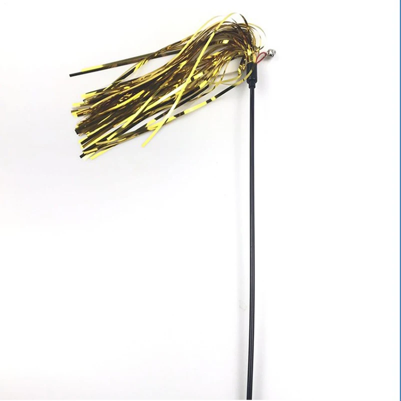 Juguete de campana para gato, anillo de borla hecho a mano, palo de color de papel, suministros para mascotas, nuevo - imagen 5