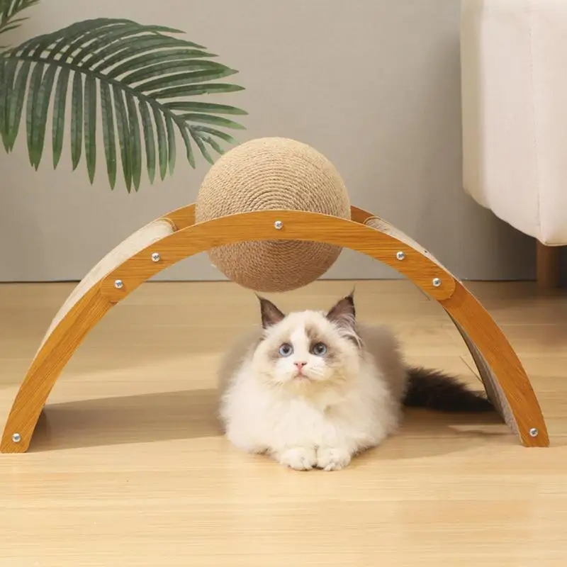 Juguete rascador para gato, Bola de rascado con forma de puente arqueado, tabla de rascar portátil para jugar con garra - imagen 2