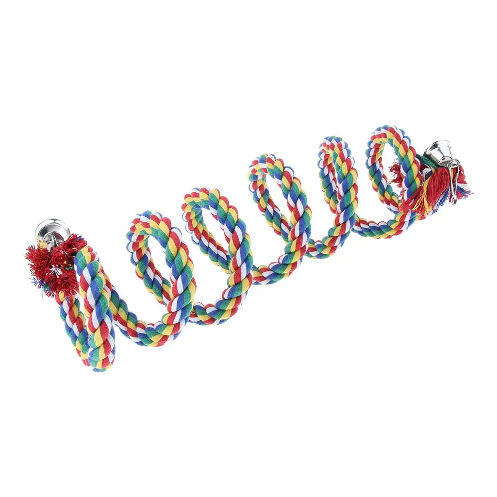 Bird Spiral Rope Perch Cotton Parrot Swing Climbing Standing Toys