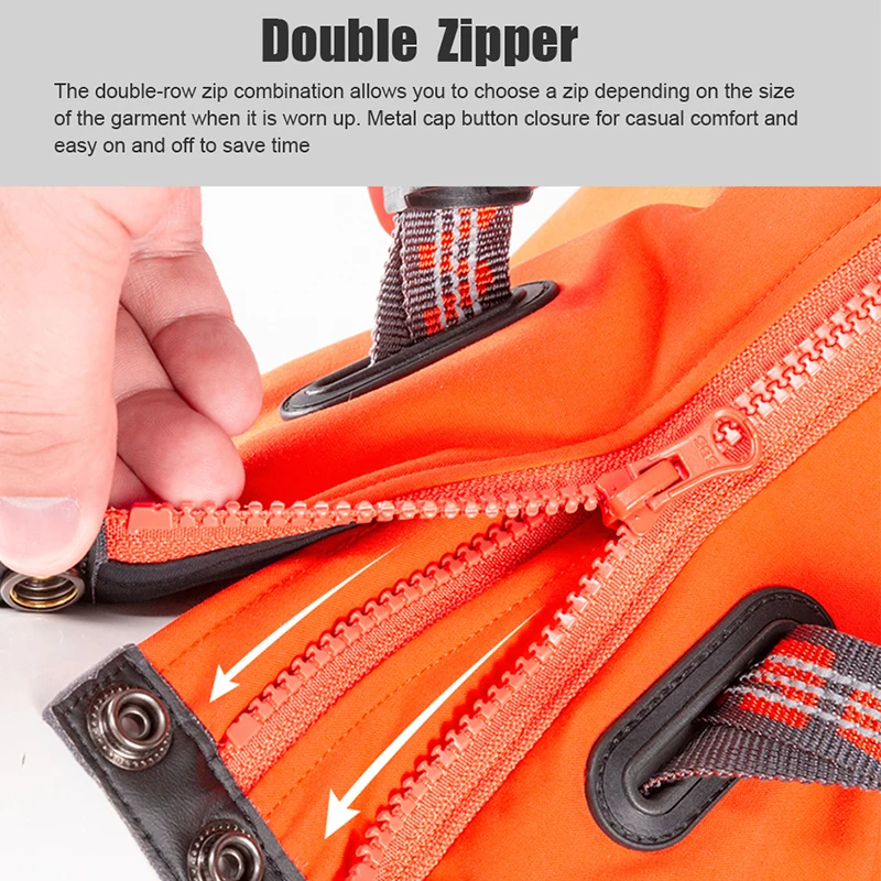 Winhyepet-chaqueta impermeable para perro, abrigo cálido de invierno, arnés con doble cremallera, reflectante, cortavientos, ropa de lujo para perros - imagen 4