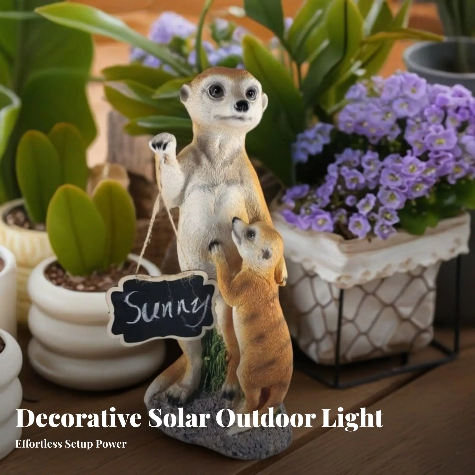 Lámpara solar suricata jardín: encendido automático y resistente - imagen 5