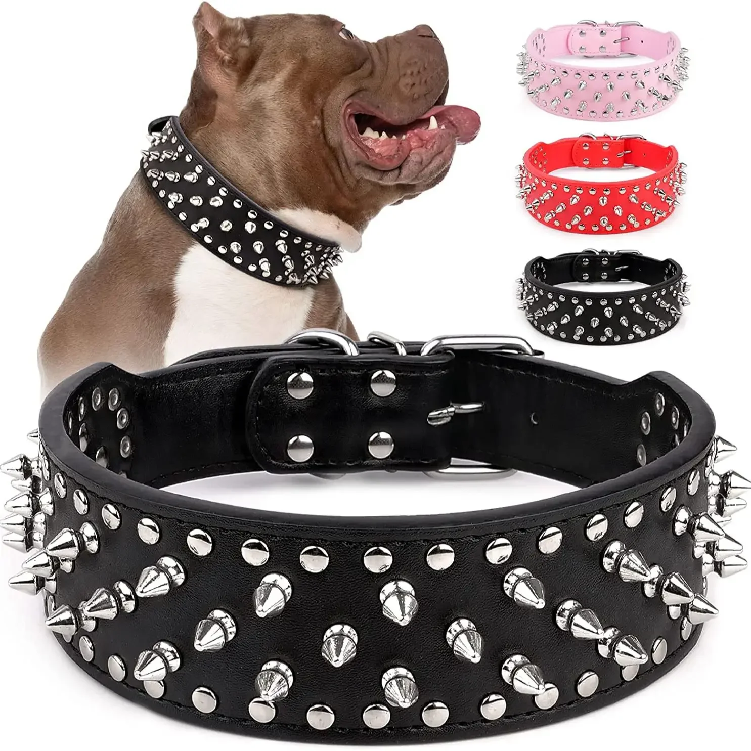 Collar con púas disponible en varios colores
