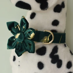 Collar de flores franela personalizado para perro Shiba Inu Corgi