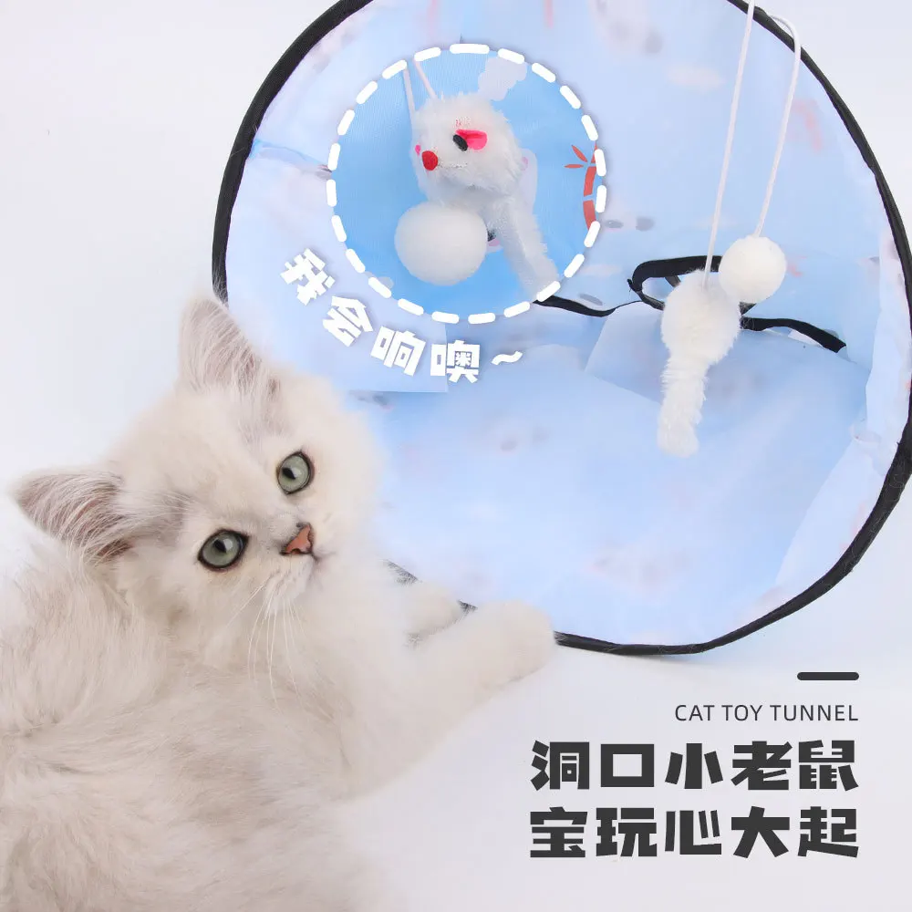 Juguetes para gatos, bolsa de taladro con sonido, artefacto para un relleno, túnel para gatos, papel de sonido plegable, resistente a mordeduras, bola de pelo, suministros de juguetes para mascotas - imagen 4