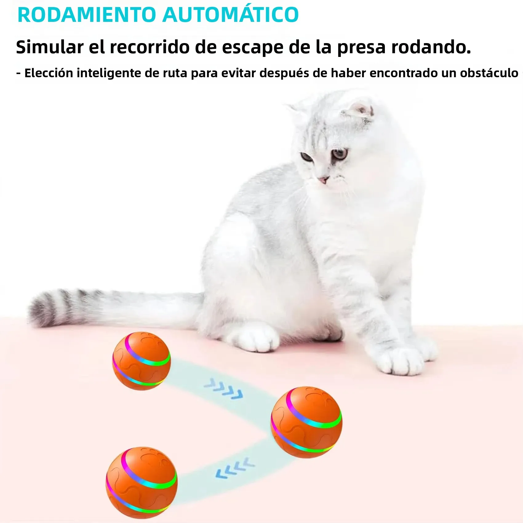 Bola de rodamiento activa para perros: pelota interactiva para perros activada por movimiento resistente de 2,2 pulgadas para cachorros/perros pequeños/medianos, bola recargable por USB - imagen 5