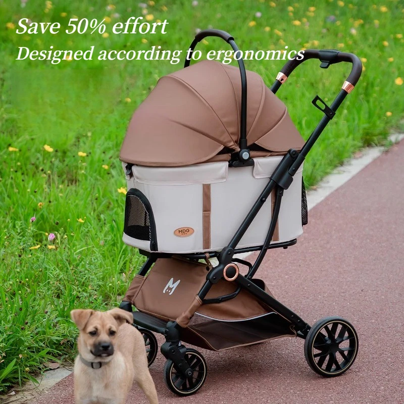 Cochecito plegable para perros y gatos con transportin extraible