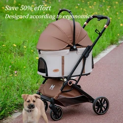 Cochecito plegable para perros y gatos con transportin extraible