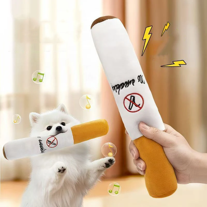 Juguetes Divertidos para mascotas, cigarros de gran humo, sonido de felpa, chirrido, cigarrillos falsos, juguetes para masticar para perros, juego interactivo Molar, juguete para mascotas resistente a mordeduras - imagen 5