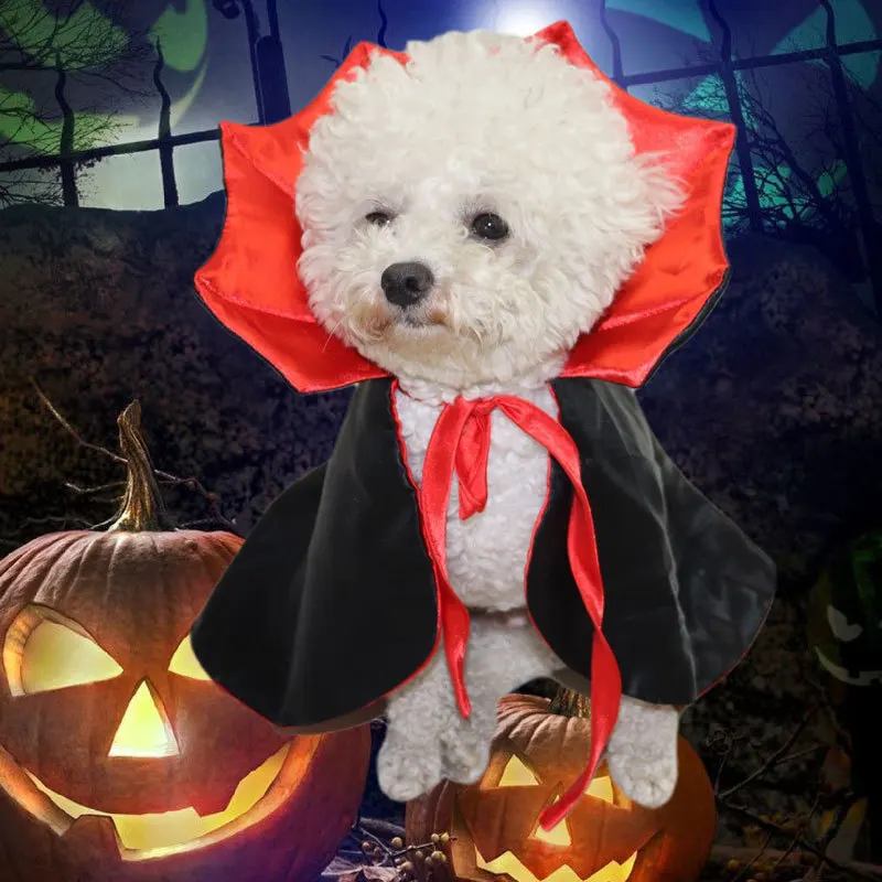 Disfraz divertido de Halloween para perro y gato, capa de vampiro, suministros para mascotas, novedad - imagen 3