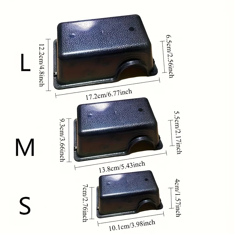 Varios tamaños de escondite para reptiles negros con cúpula y túnel de entrada - Habitat de textura plástica duradera Adecuado para lagartos, cobras, centípedes y otros reptiles pequeños - Refugio de escape ventilado y fácil de limpiar para terrarios - imagen 2