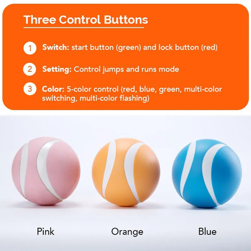 Juguete eléctrico inteligente para perro y gato, bola giratoria automática e interactiva, recargable 100%, resistente al agua, LED, productos para mascotas - imagen 2