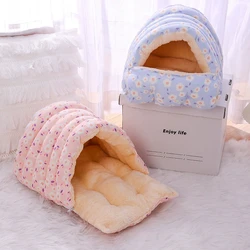 Cama saco invierno para gatos y perros pequeños – Forro felpa extraíble