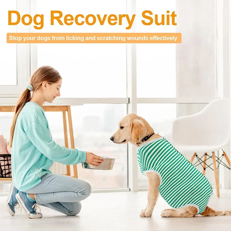 Traje de cirugía para perros, traje de recuperación de espía femenina para perros medianos y grandes, mono para perros después de la cirugía, mono antilamer para perros - imagen 4