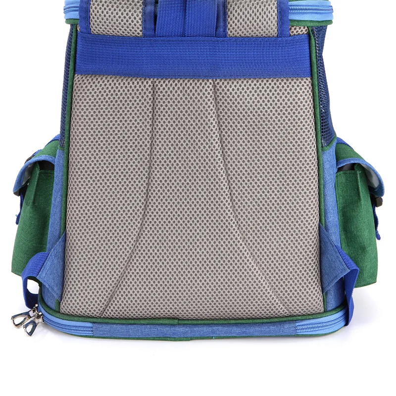 Mochila De viaje portátil para mascotas, bolsa de hombro doble plegable, transpirable, suministros de transporte para perros y gatos - imagen 4