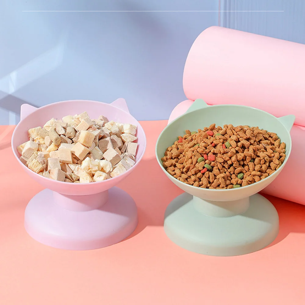 Lindo cuenco de copa para mascotas de color macarrón: cuenco de agua/alimento para perros y gatos antiderrames elevados, diseño antideslizante resistente, - imagen 3