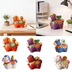 Bonita estatuilla de caballo de resina, accesorios en miniatura, decoración coleccionable para sala de estar o escritorio de estudio