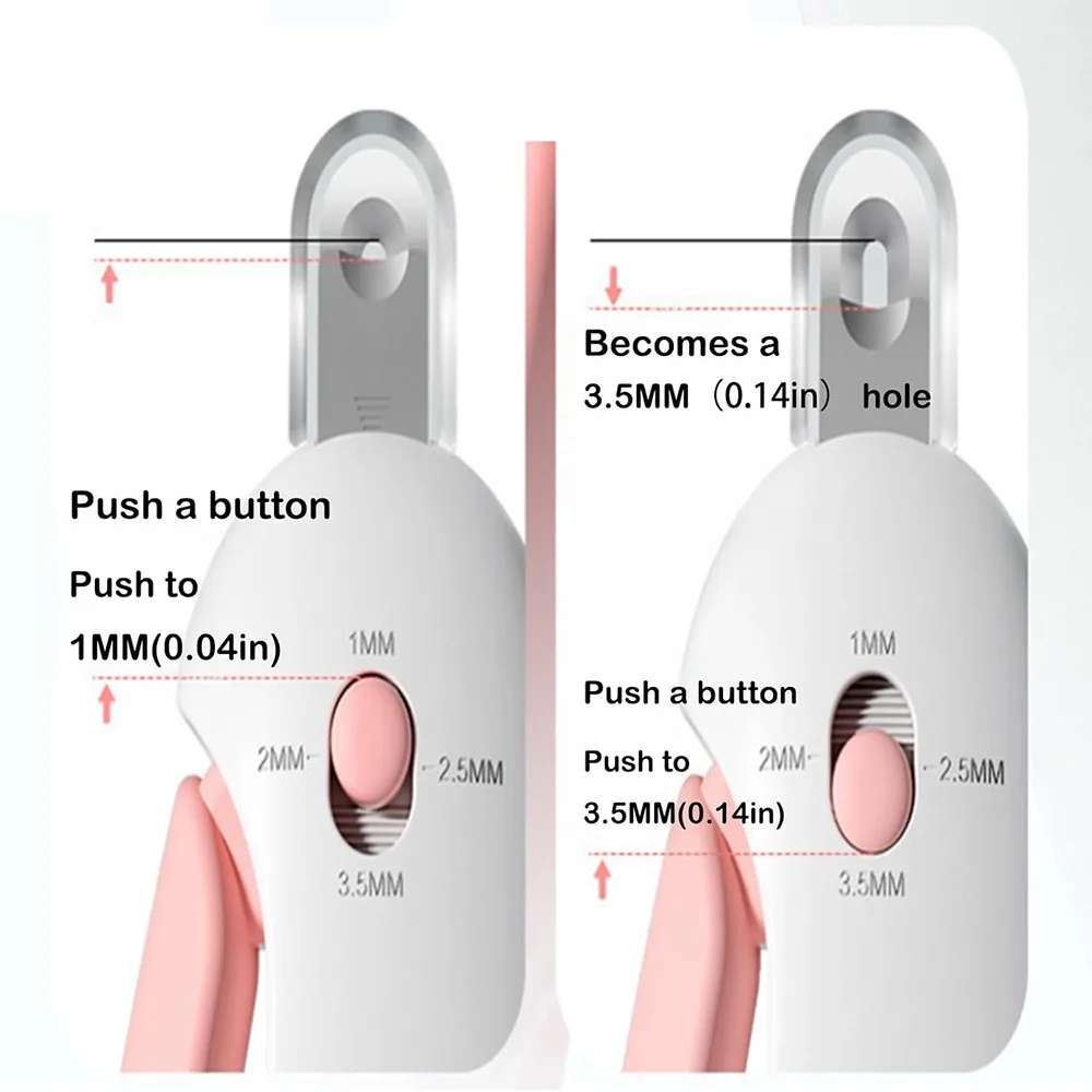 Cortauñas para gatos, cortaúñas para perros para gatitos en todas las etapas, cachorros a una joven, tamaño de orificio ajustable con lima de uñas oculta - imagen 3