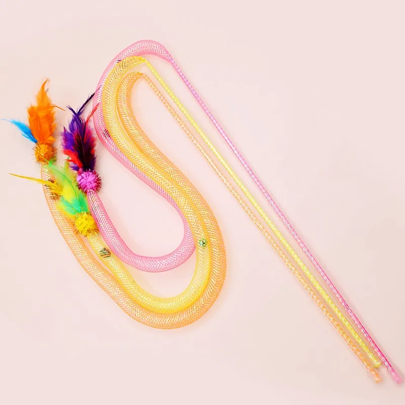 Juguete para gatos, juguetes interactivos de malla elástica para gatos, juguetes para gatos, bola suave, juguete para gatos con campana, productos para mascotas - imagen 2