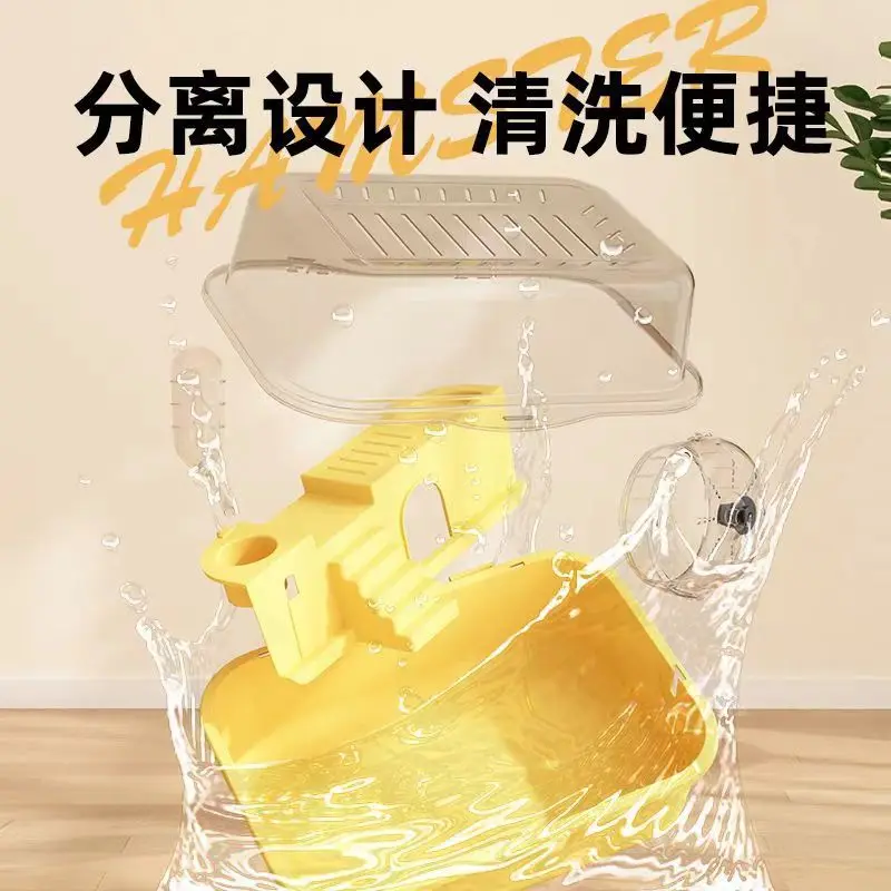 Jaula para hámster, jaula dorada para oso, jaulas acrílicas para hámster de gran espacio y suministros de lujo para mascotas en el exterior - imagen 4