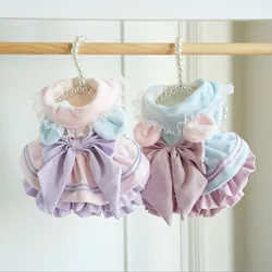 Vestido princesa invierno de felpa con lazo para perros pequeños