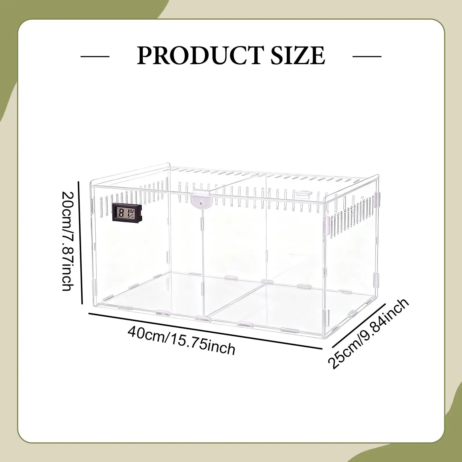 Acrylic Spider Enclosure Container Reptile Tank for Hermit Crab Frogs Gerbil