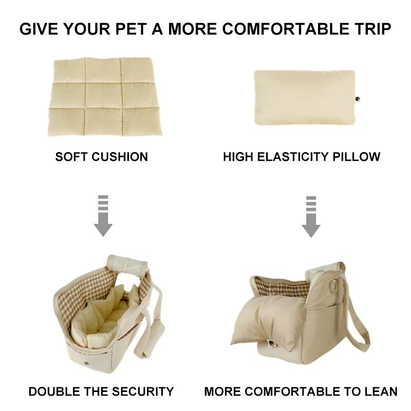 Bolsa de transporte portátil para mascotas, bolso de hombro para gato, perro, asiento de coche - imagen 4