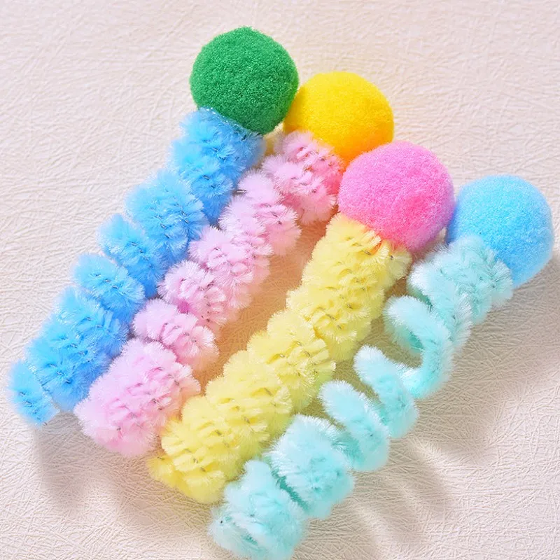 Juguete para gatos, juego de primavera, juguetes para gatos, bola de lana colorida interactiva, juguete de 4 Uds., juego de primavera Teaser, juguetes para gatos, productos para mascotas - imagen 4