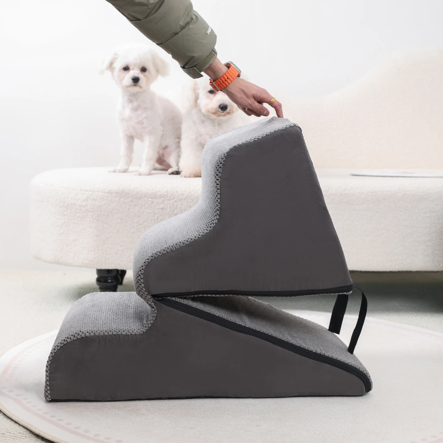 Escalera plegable para perros y gatos, escalones de esponja lavables - imagen 5