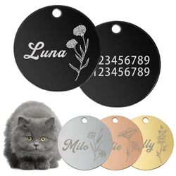 Collar con nombre grabado para perro y gato - Identificación personalizada