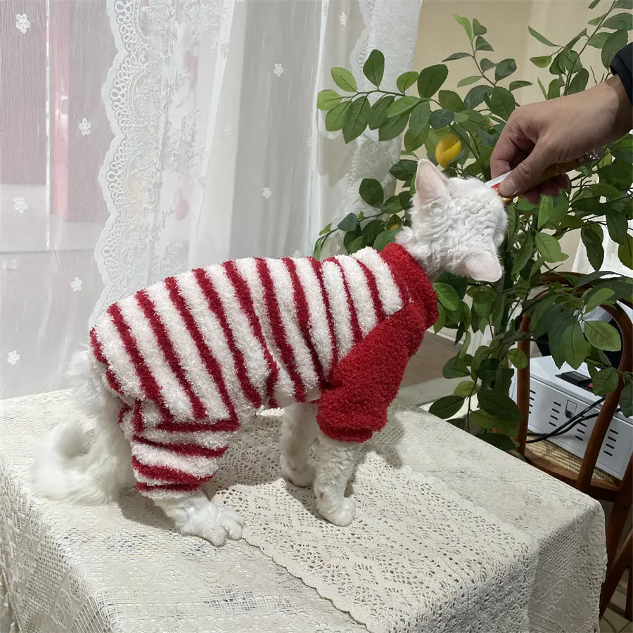 Suéter de felpa cálido para gatos Devon Rex y Sphynx con gorro - imagen 5