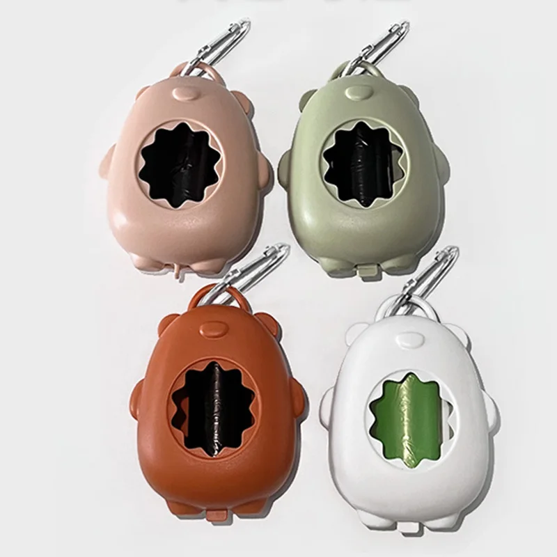 Soporte portátil para bolsa de caca de perro, dispensador de bolsas de basura para mascotas para perros, dispensador de bolsas de basura para mascotas al aire libre con 1 rollo de bolsa para caca - imagen 5