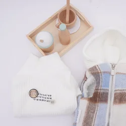 Camisa Base blanca de cuello alto para otoño e invierno, camiseta de Teddy Yorkshire, chaleco para perro, ropa para cachorro, ropa para perros pequeños