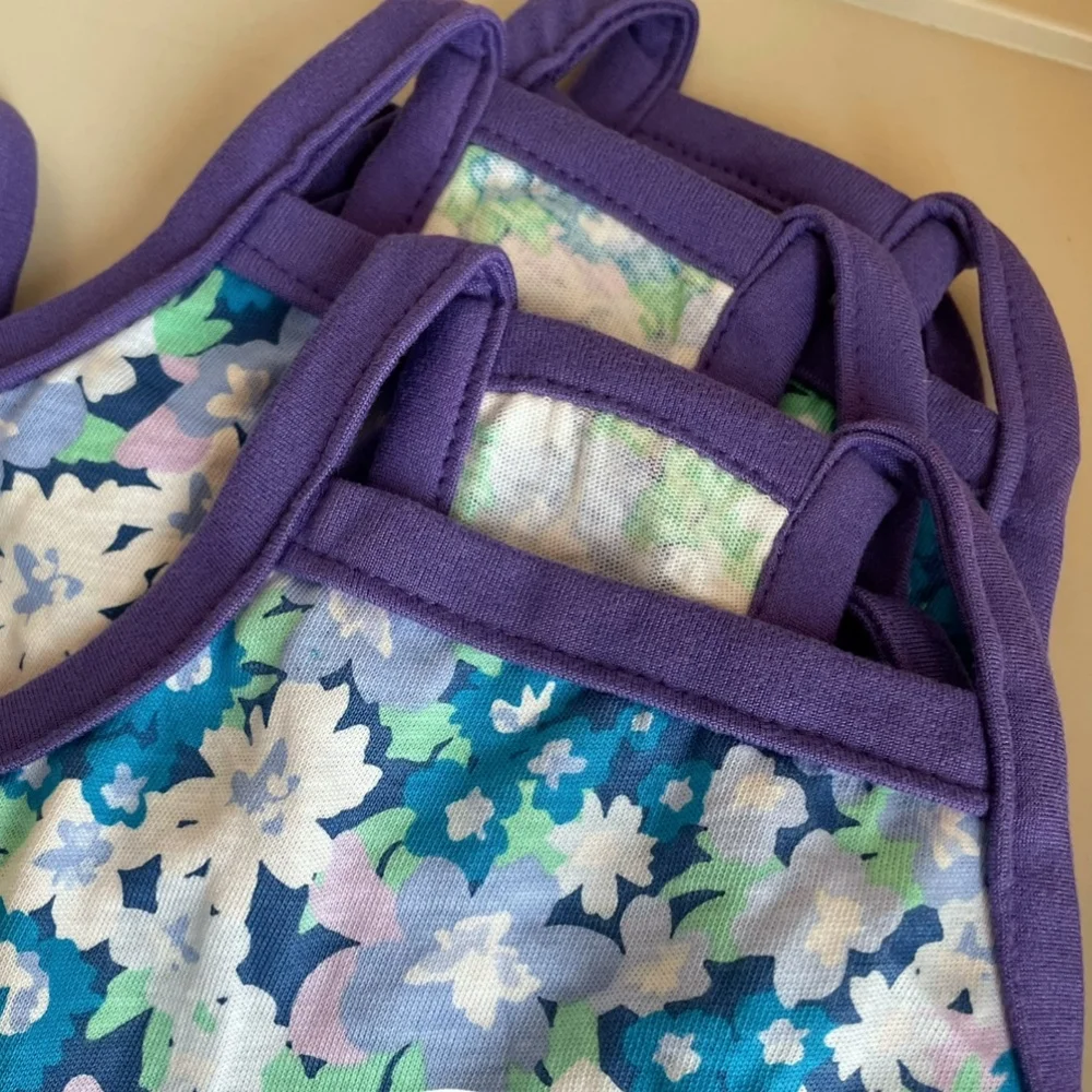 Chaleco fino de algodón de verano para gato sin pelo, falda camisola de estilo rústico Floral azul dulce para gato Sphynx, mono suave para gatitos - imagen 3