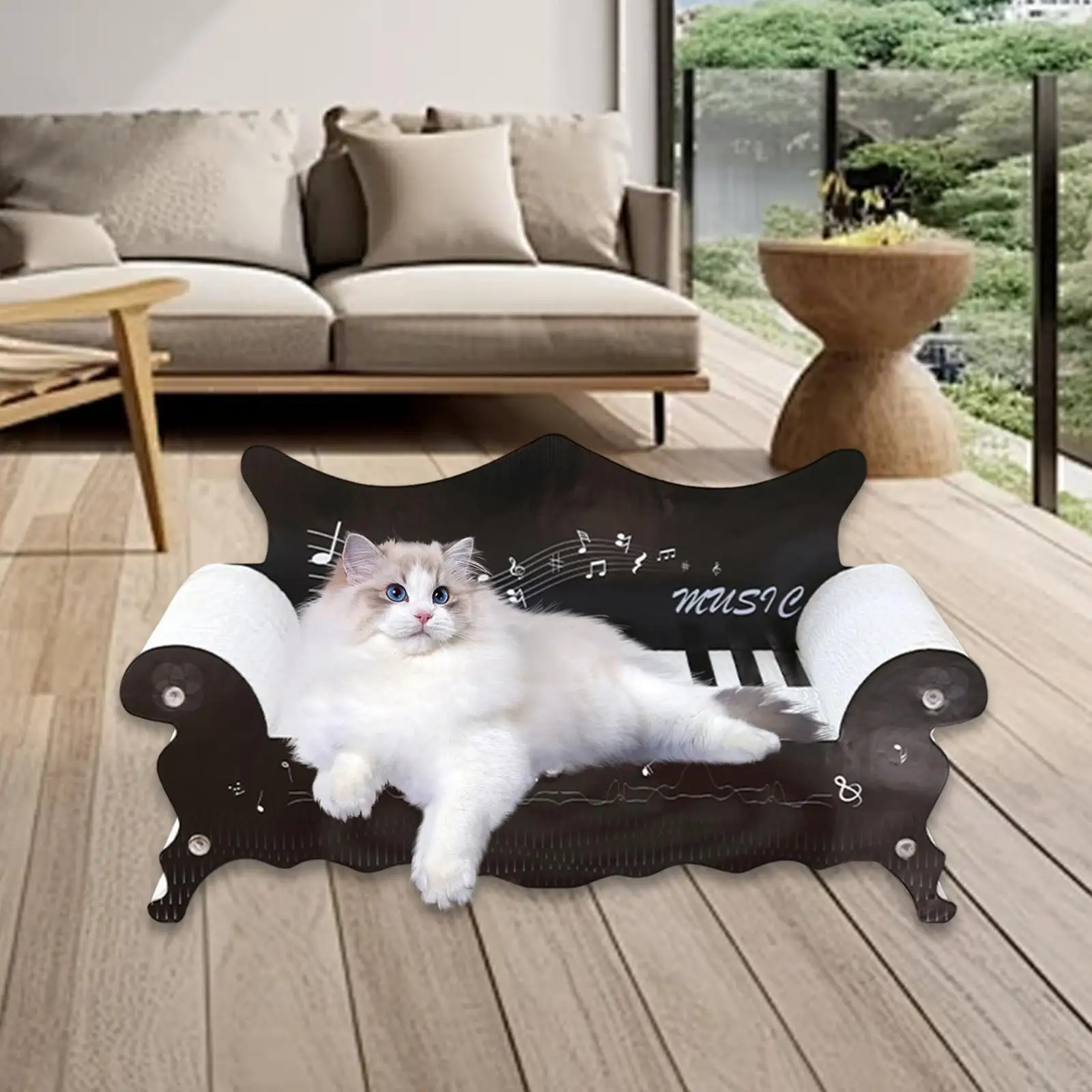 Cat Scratcher Sofa Bed Scratching Pad Grind Claws Furniture Protector Lounge Bed Cat Scratching Board for Indoor Cats Playing