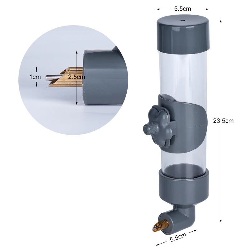 Dispensador de agua para pájaros, bebedero de plástico para loros, Pin de disparo, tetina, bebedero automático para conejos, botella, alimentador colgante, dispensador de agua - imagen 4