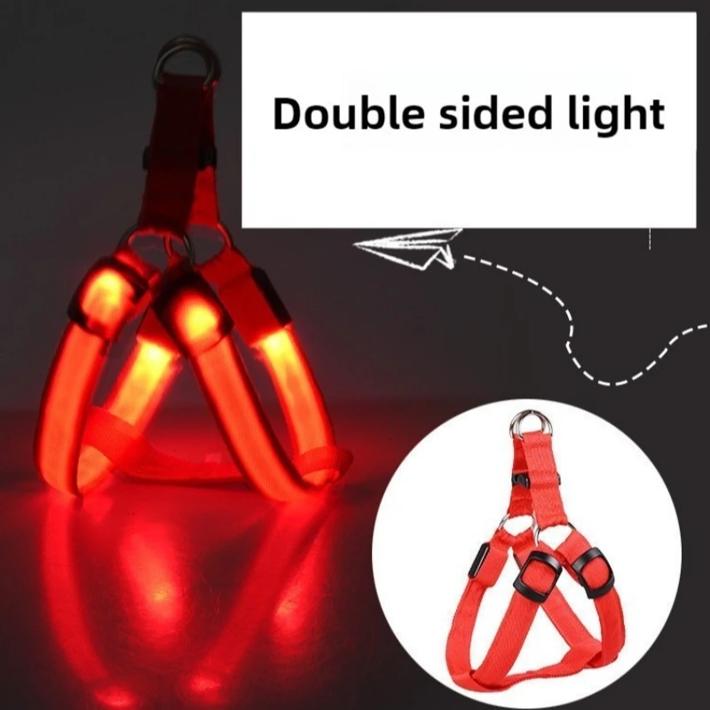 Arnés LED para perros, arnés reflectante ajustable para perros, luz nocturna, chaleco brillante de seguridad para perros, banda elástica para correr de alta visibilidad - imagen 3