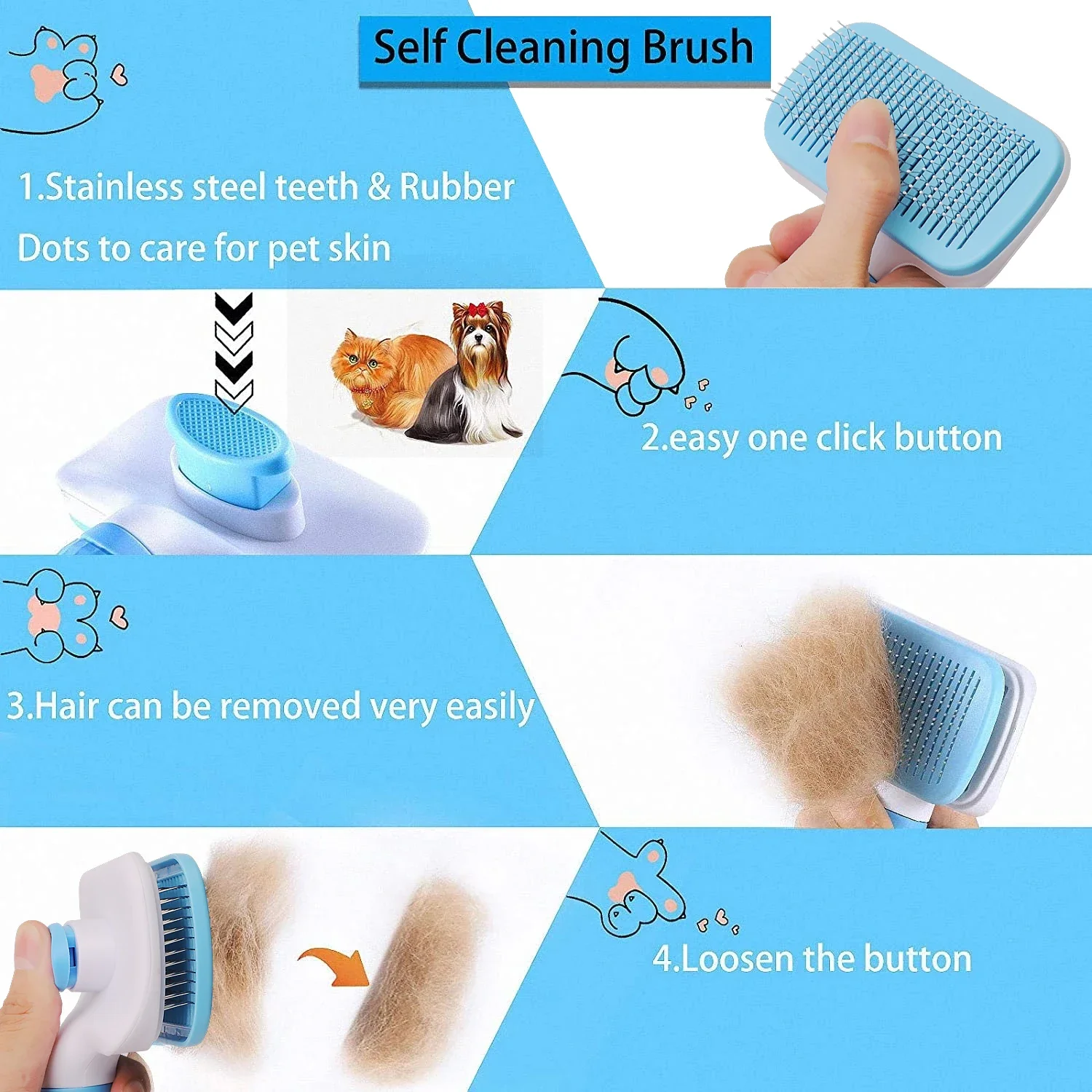 Cepillo quita pelos para perros y gatos de pelo largo - imagen 3