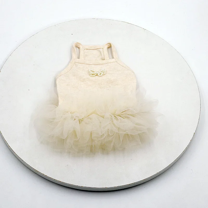 Ropa de falda hinchada de malla con tirantes para mascotas, ropa de primavera para gatos, ropa para perros y gatos, pijamas para el hogar para perros pequeños, ropa para cachorros - imagen 5