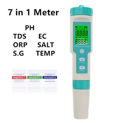 Medidor 7 en 1 calidad agua acuario – pH, conductividad y salinidad